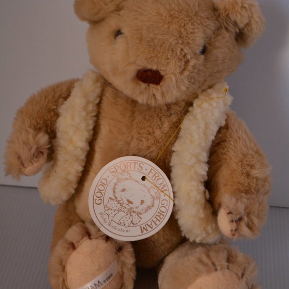 VTG 1985 Jointed Tan Gorham Collector Ricky Rodeobear Teddy Bear Plush Soft 13" - Picture 1 of 12